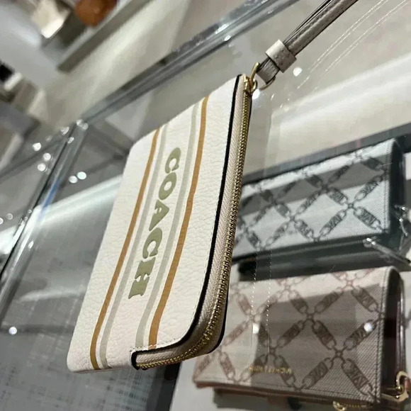 Corner Zip Wristlet With Coach Stripe - Picture 6 of 9